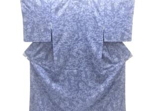 枝葉模様織り出し本場結城紬80亀甲着物(石下)